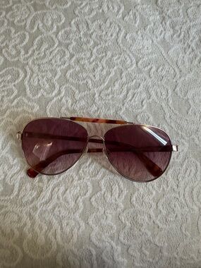 Longchamp Aviator Sunglasses with Rose Lenses